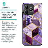 Purple Rhombus Marble Glass Case for Realme C53