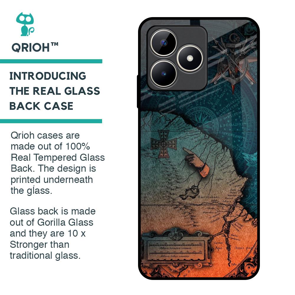 Geographical Map Glass Case for Realme C53