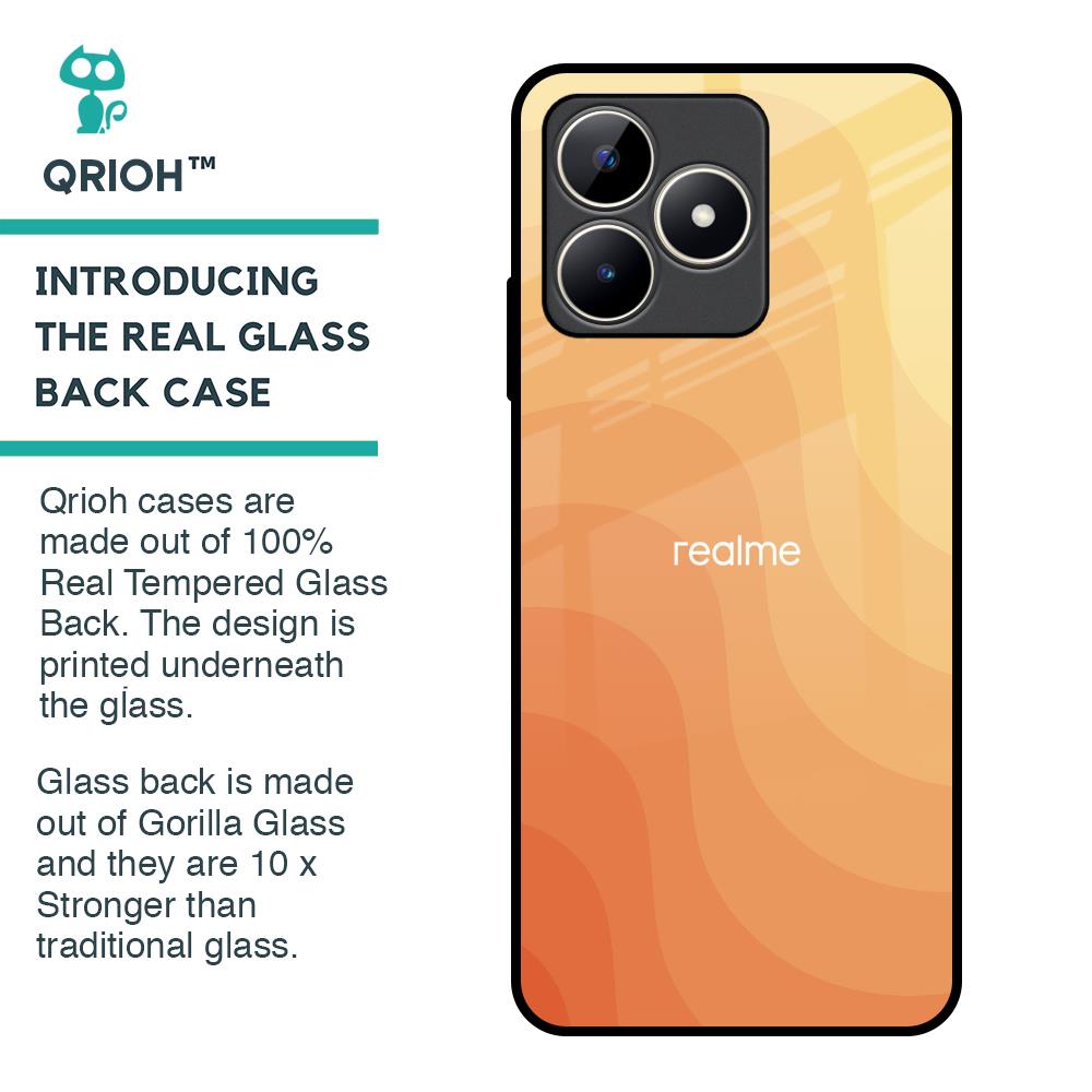 Orange Curve Pattern Glass Case for Realme C53