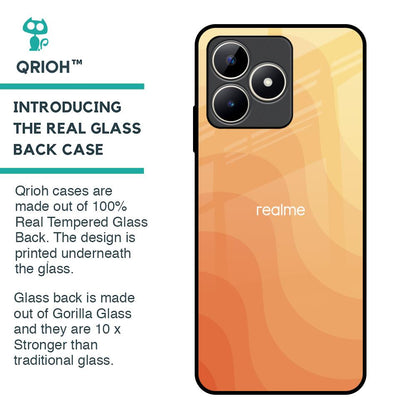 Orange Curve Pattern Glass Case for Realme C53