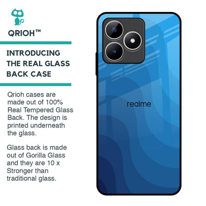 Blue Wave Abstract Glass Case for Realme C53