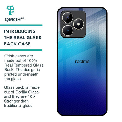 Blue Rhombus Pattern Glass Case for Realme C53