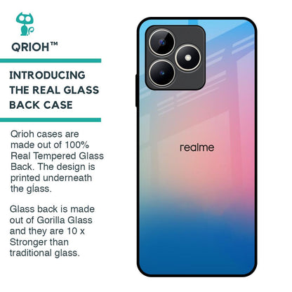Blue & Pink Ombre Glass case for Realme C53