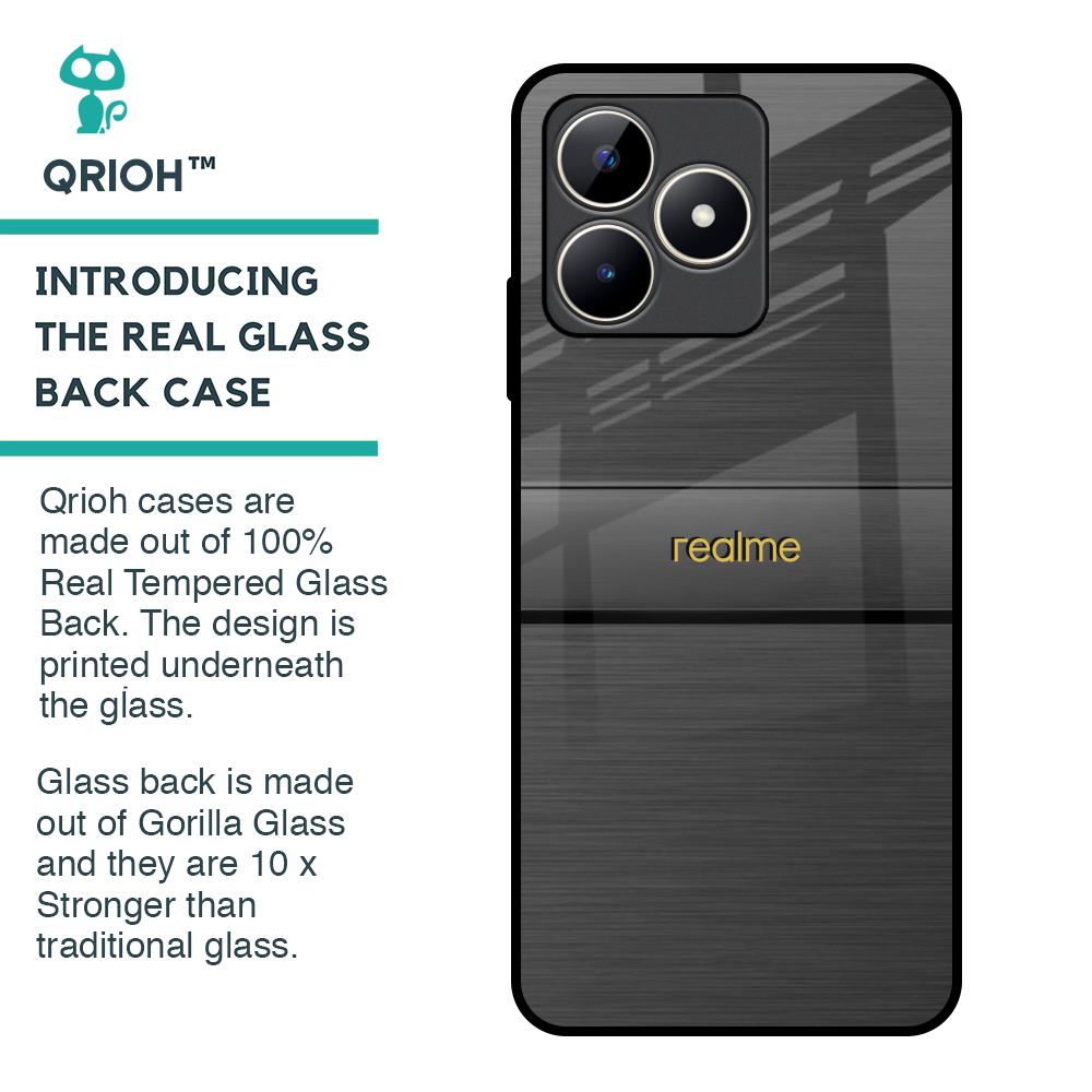 Grey Metallic Glass Case For Realme C53