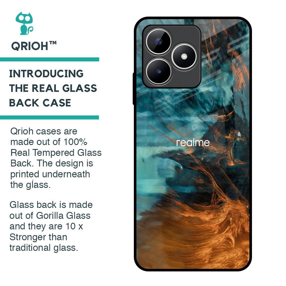Golden Splash Glass Case for Realme C53