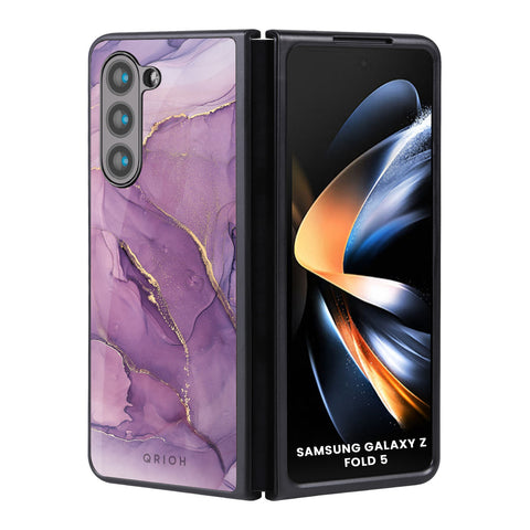 Purple Gold Marble Samsung Galaxy Z Fold5 5G Glass Back Cover Online