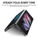 Grey & Blue Wooden Texture Glass Case for Samsung Galaxy Z Fold5 5G