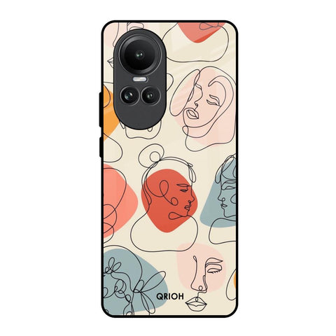 Abstract Faces Oppo Reno10 5G Glass Back Cover Online
