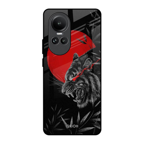 Red Moon Tiger Oppo Reno10 5G Glass Back Cover Online