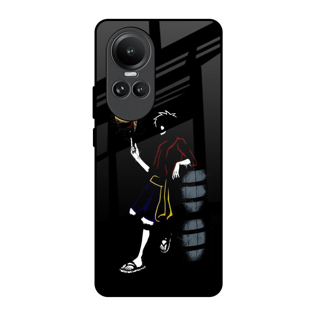 Luffy Line Art Oppo Reno10 5G Glass Back Cover Online
