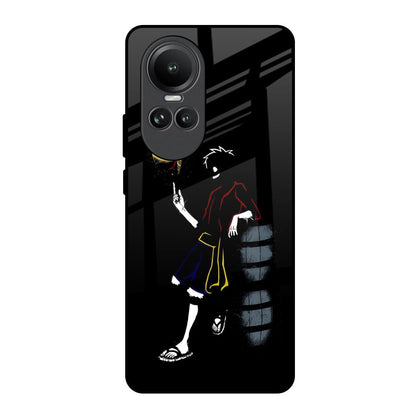 Luffy Line Art Oppo Reno10 5G Glass Back Cover Online