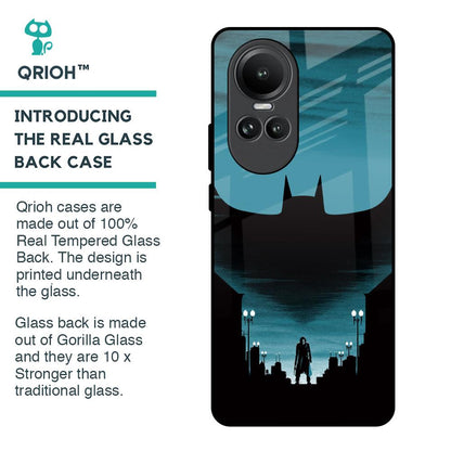 Cyan Bat Glass Case for Oppo Reno10 5G