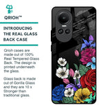 Rose Flower Bunch Art Glass Case for Oppo Reno10 5G