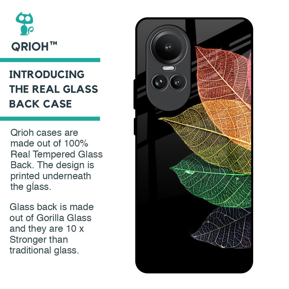 Colorful Leaves Glass Case for Oppo Reno10 5G