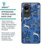 Blue Cheetah Glass Case for Oppo Reno10 5G