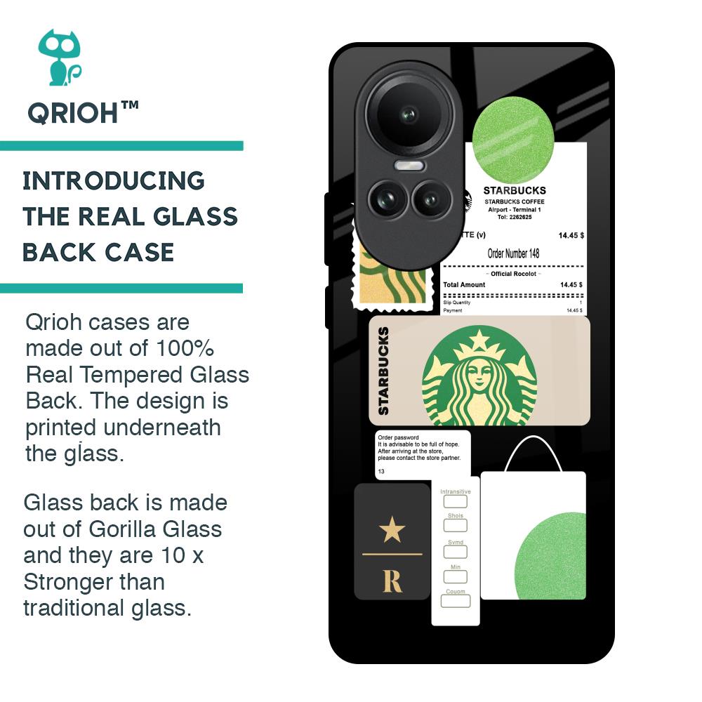 Coffee Latte Glass Case for Oppo Reno10 5G
