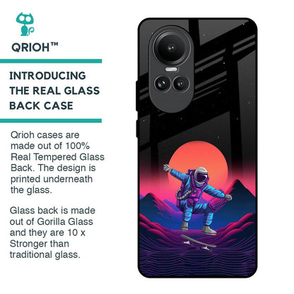 Retro Astronaut Glass Case for Oppo Reno10 5G