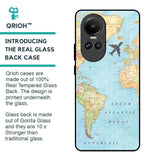 Travel Map Glass Case for Oppo Reno10 5G