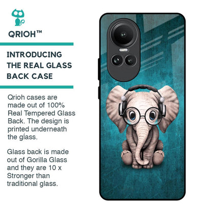 Adorable Baby Elephant Glass Case For Oppo Reno10 5G
