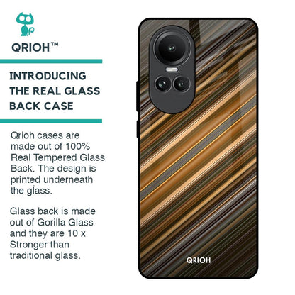 Diagonal Slash Pattern Glass Case for Oppo Reno10 5G