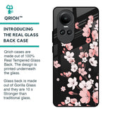 Black Cherry Blossom Glass Case for Oppo Reno10 5G