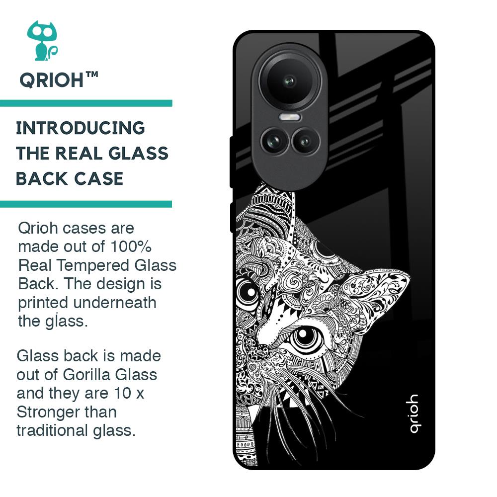 Kitten Mandala Glass Case for Oppo Reno10 5G