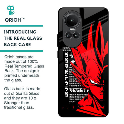 Red Vegeta Glass Case for Oppo Reno10 5G