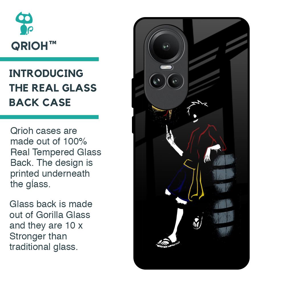 Luffy Line Art Glass Case for Oppo Reno10 5G