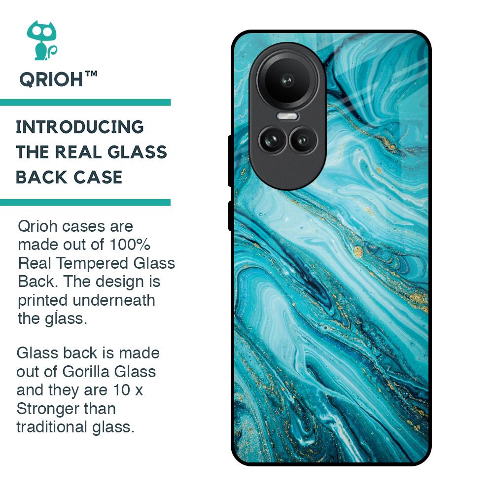 Ocean Marble Glass Case for Oppo Reno10 5G