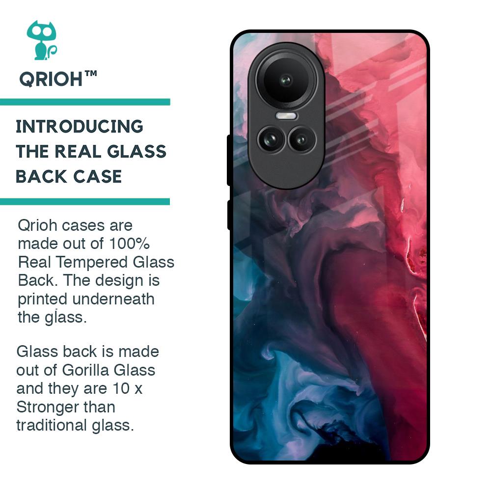 Blue & Red Smoke Glass Case for Oppo Reno10 5G