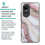 Pink & Gold Gllitter Marble Glass Case for Oppo Reno10 5G