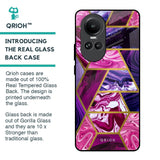 Electroplated Geometric Marble Glass Case for Oppo Reno10 5G