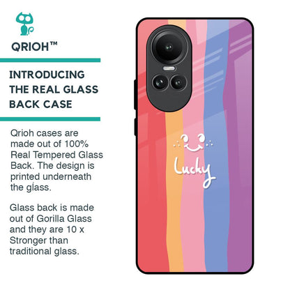 Lucky Abstract Glass Case for Oppo Reno10 5G