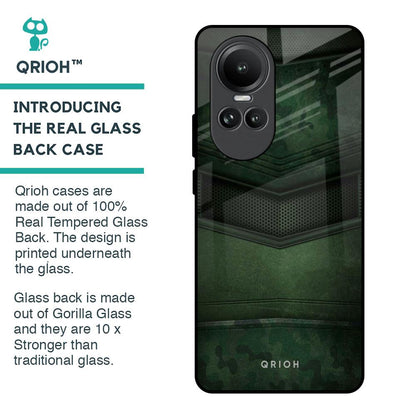 Green Leather Glass Case for Oppo Reno10 5G