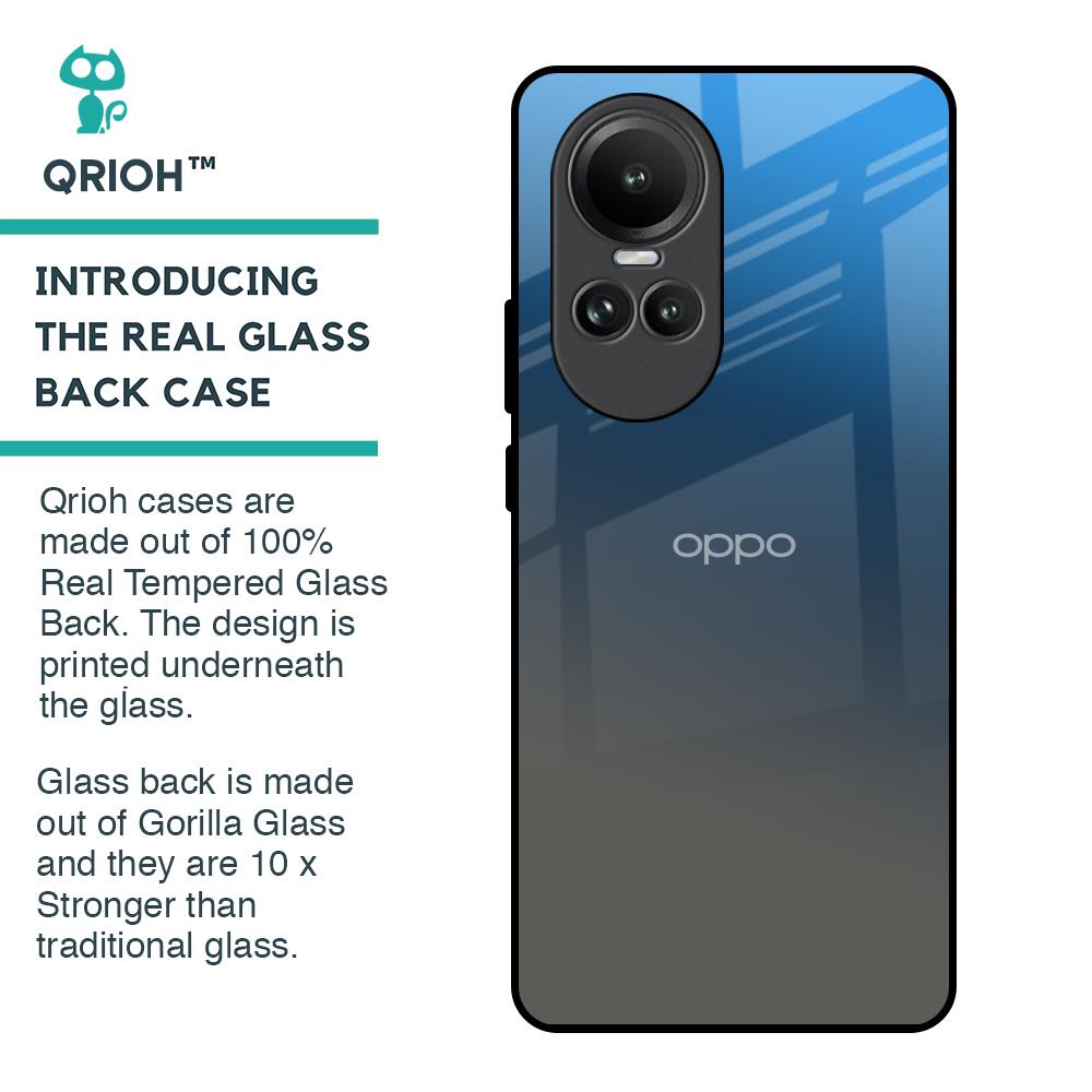Blue Grey Ombre Glass Case for Oppo Reno10 5G