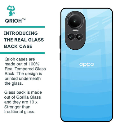 Wavy Blue Pattern Glass Case for Oppo Reno10 5G