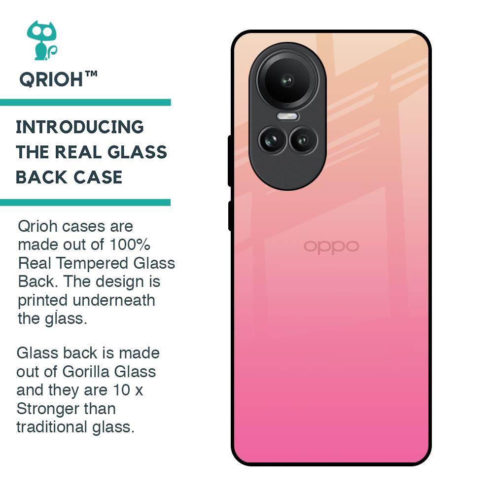 Pastel Pink Gradient Glass Case For Oppo Reno10 5G