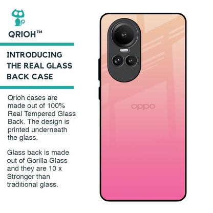 Pastel Pink Gradient Glass Case For Oppo Reno10 5G