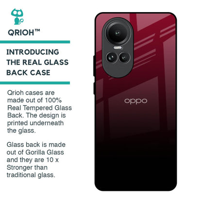 Wine Red Glass Case For Oppo Reno10 5G
