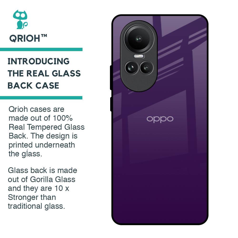 Dark Purple Glass Case for Oppo Reno10 5G