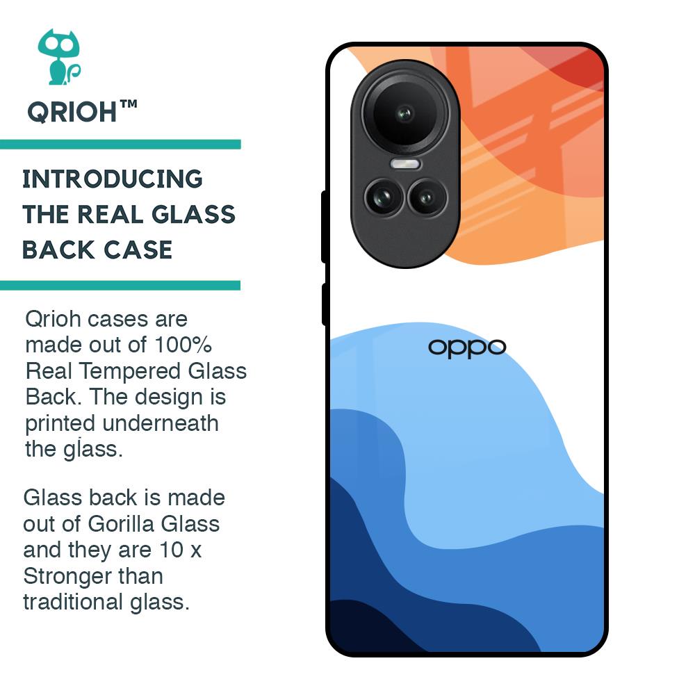 Wavy Color Pattern Glass Case for Oppo Reno10 5G