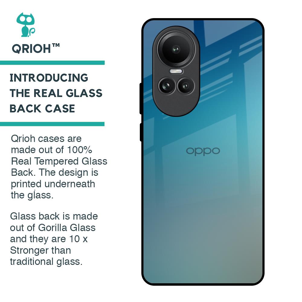 Sea Theme Gradient Glass Case for Oppo Reno10 5G