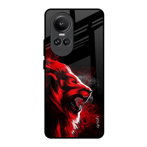Red Angry Lion Oppo Reno10 Pro 5G Glass Back Cover Online