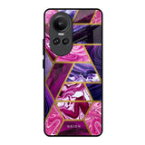 Electroplated Geometric Marble Oppo Reno10 Pro 5G Glass Back Cover Online
