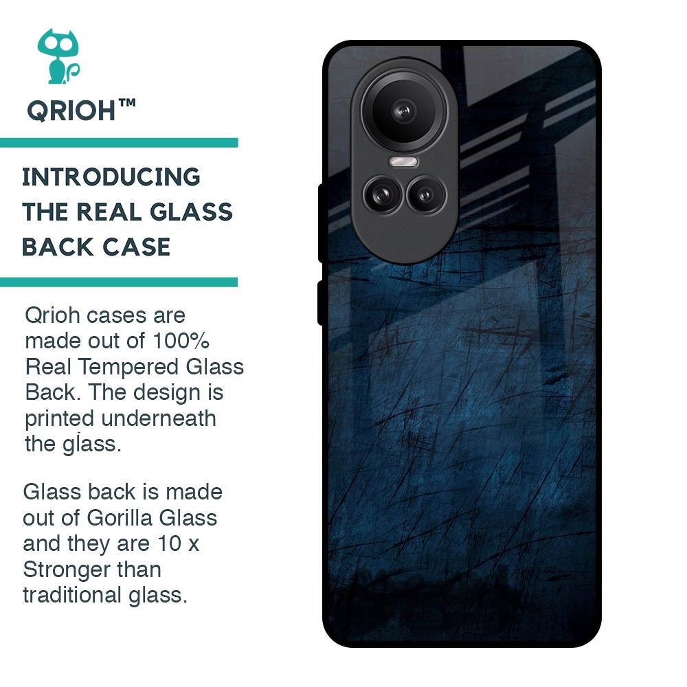 Dark Blue Grunge Glass Case for Oppo Reno10 Pro 5G