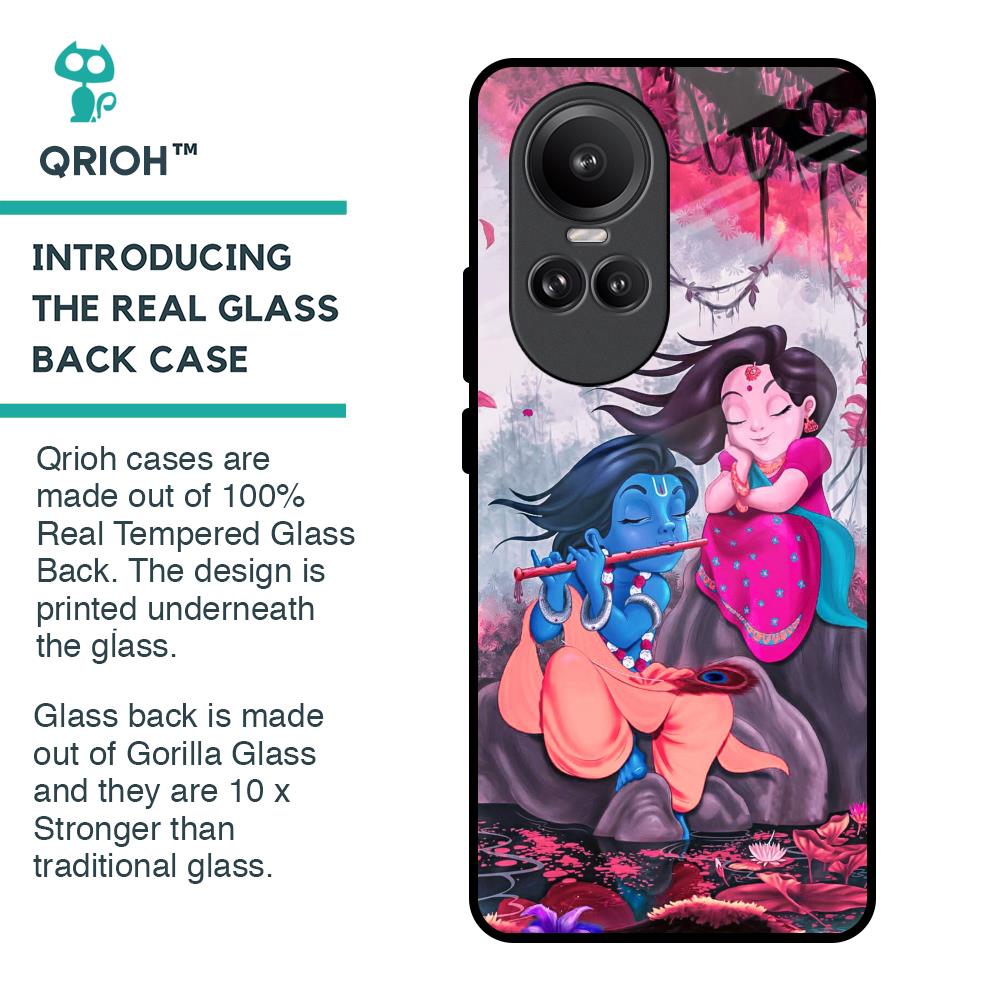 Radha Krishna Art Glass Case for Oppo Reno10 Pro 5G