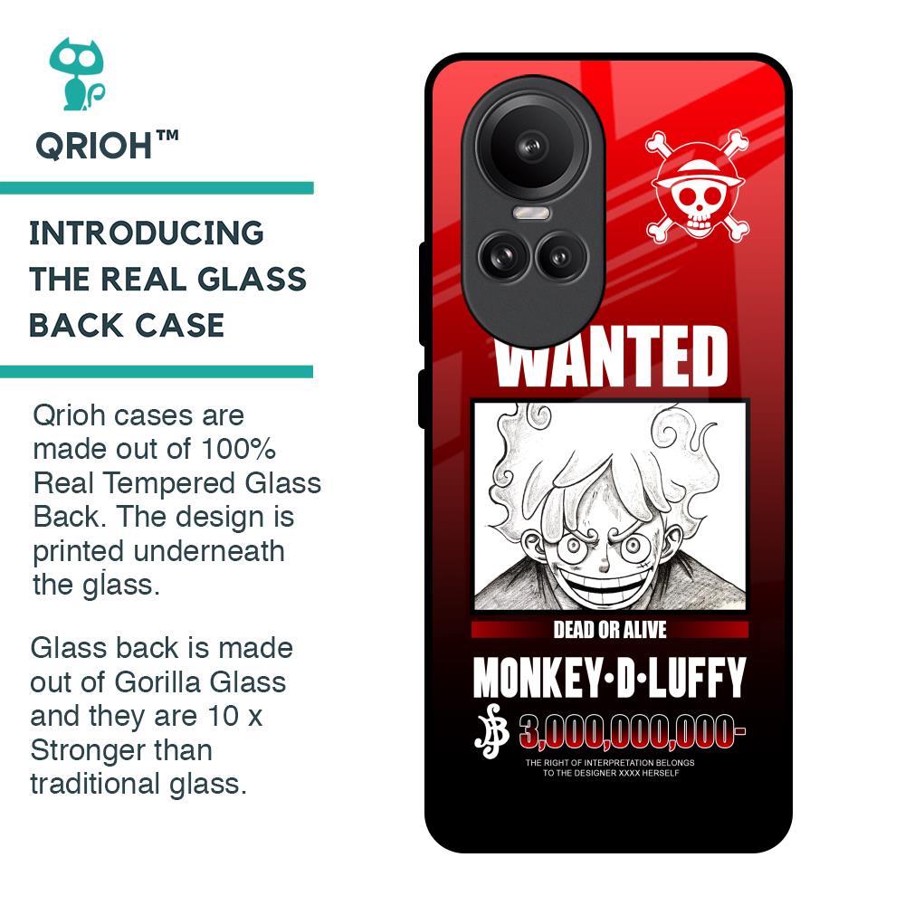 Luffy Wanted Glass Case for Oppo Reno10 Pro 5G