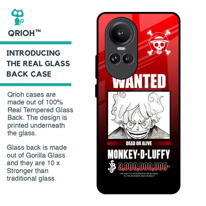 Luffy Wanted Glass Case for Oppo Reno10 Pro 5G