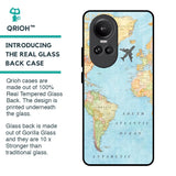 Travel Map Glass Case for Oppo Reno10 Pro 5G