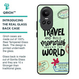 Travel Stamps Glass Case for Oppo Reno10 Pro 5G